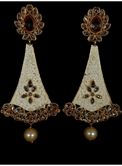 Reverse Ad Earrings With Meenakari Work